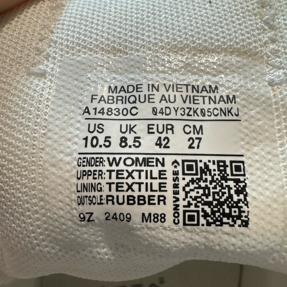 Chuck Taylor All‎ Star Lift Platform Crochet Laces  Womens size 10.5 - Picture 7 of 7